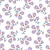 Vector seamless pattern with stylized flowers. Background for design and decoration