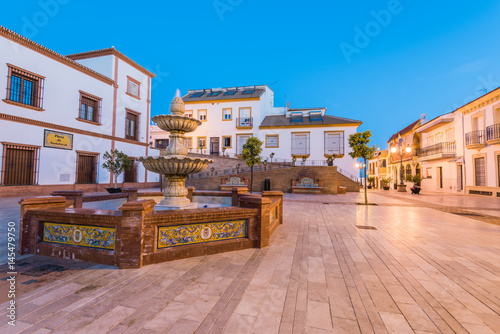 Beautiful city plaza in Palos de la Ffrontera,Huelva,Spain photo