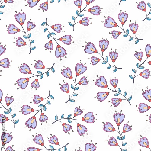 Vector seamless pattern with stylized flowers. Background for design and decoration