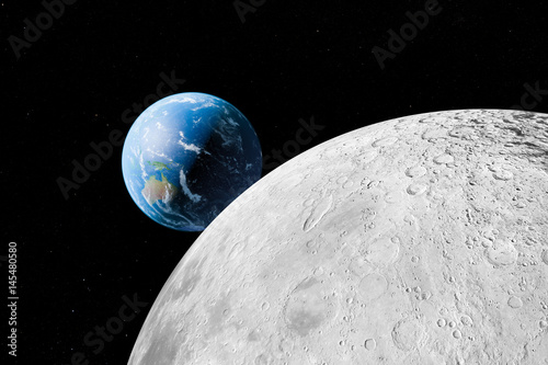 Mond und Erde - Illustration