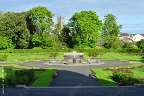 The scenic gardens at Kilkenny castle in Ireland