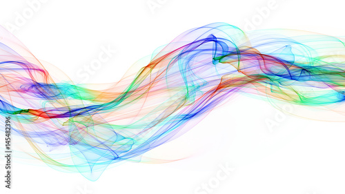 3d illustration of colored waves look like smoke 