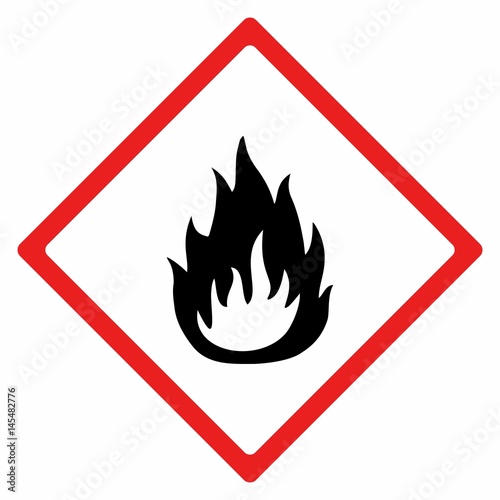 Flammable material sign vector design . ISO 7010 Warning symbol.