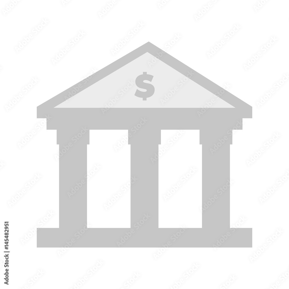bank building icon over white background. vector illustration bank building icon over white background. vector illustration