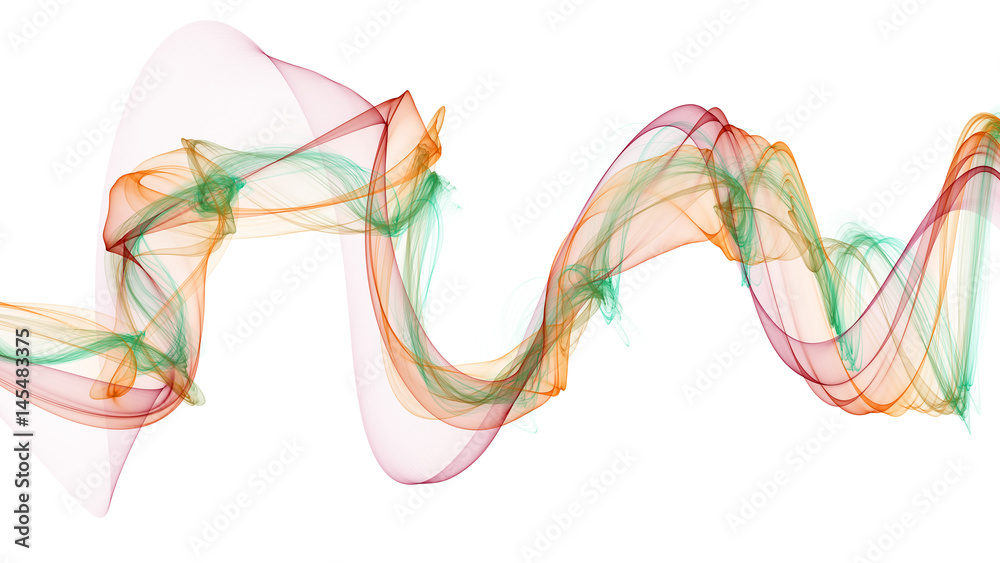 Fototapeta premium 3d illustration of colored waves look like smoke 