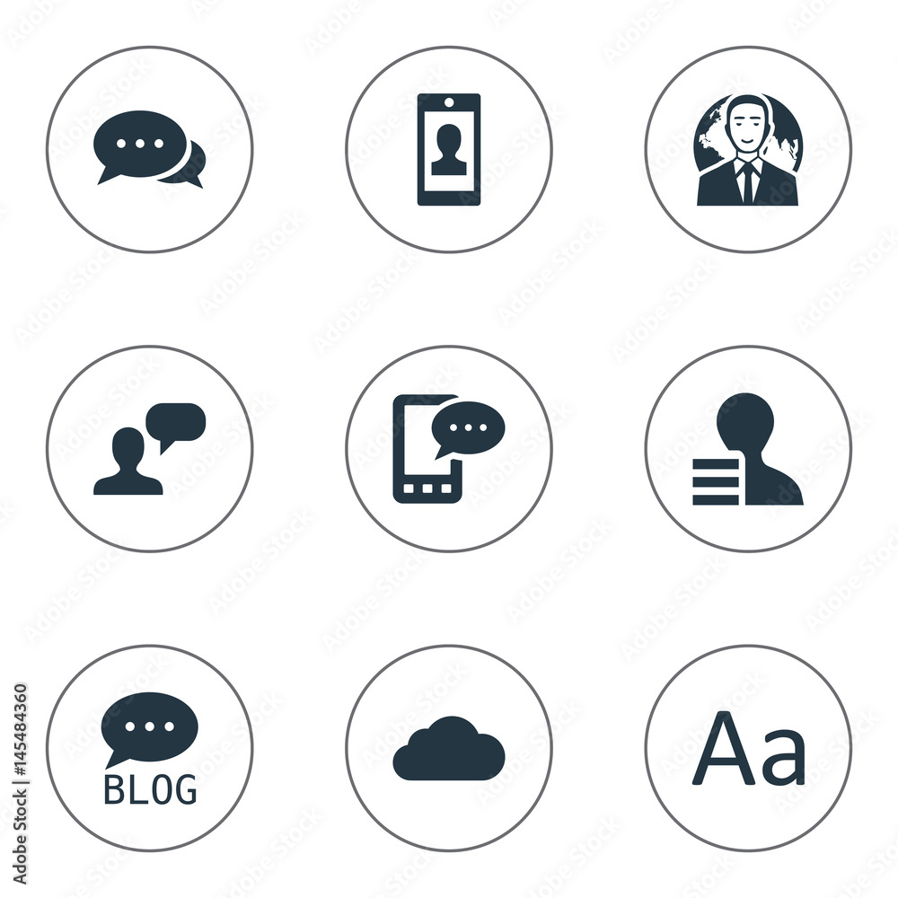 Vector Illustration Set Of Simple User Icons. Elements Cedilla ...