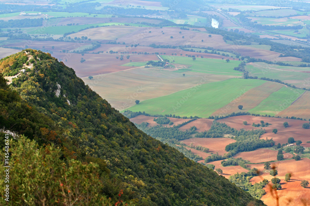 Aerial view from Mount Soratte in the province of Rome Aerial view from Mount Soratte in the province of Rome
