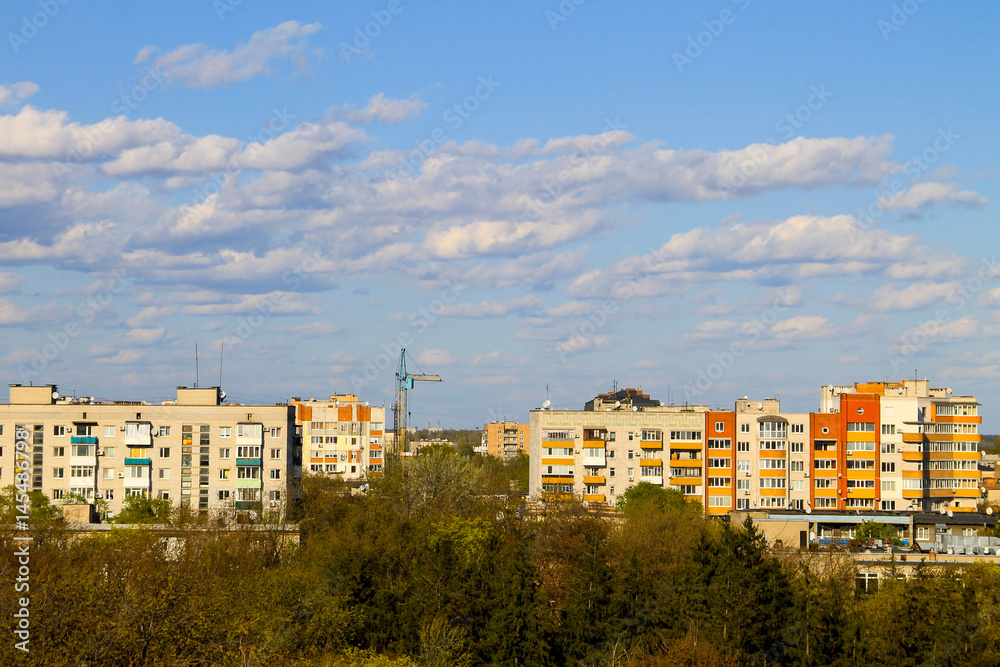 Aerial view on the city Kremenchug in Ukraine