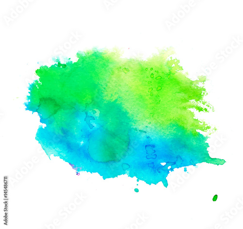 Colorful abstract watercolor texture stain with splashes and spatters. Modern creative watercolor background for trendy design.