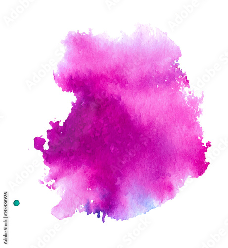 Colorful abstract watercolor texture stain with splashes and spatters. Modern creative watercolor background for trendy design.