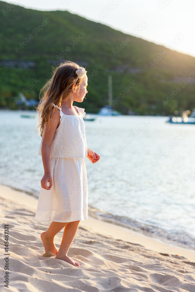 Adorable little girl at beach