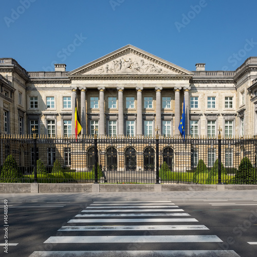 Main entrance to the Belgian Parliament, Brussels, Belgium. photo