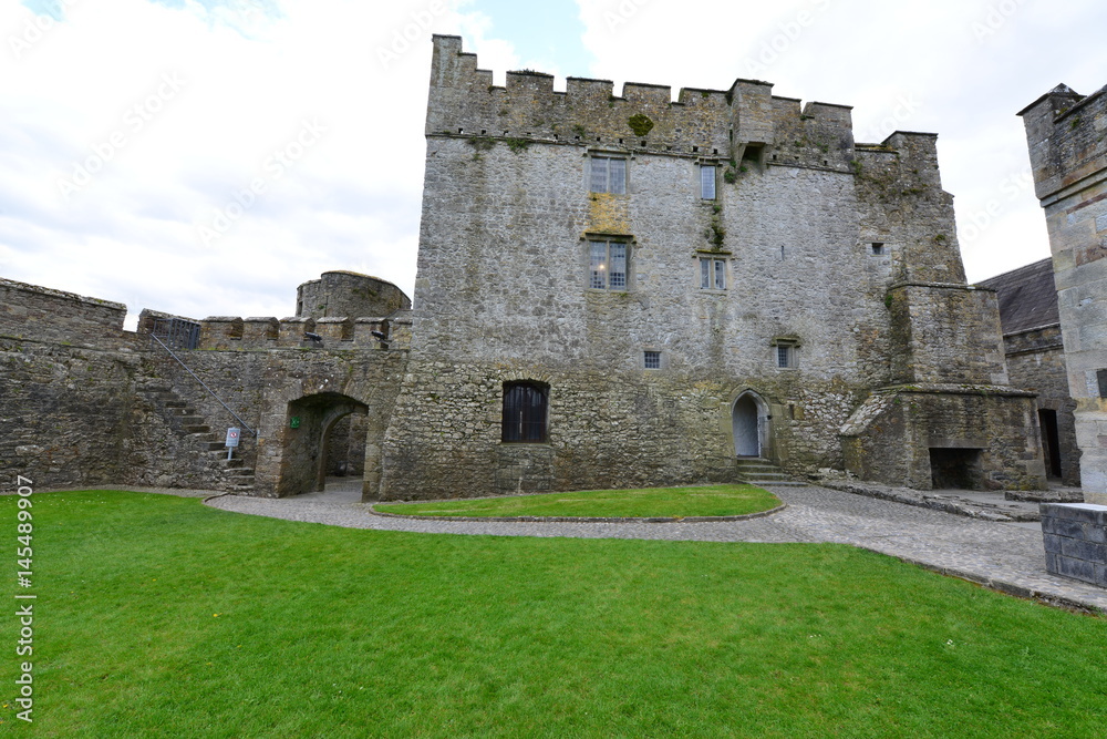 Cahir castle in Ireland on spring day in April.