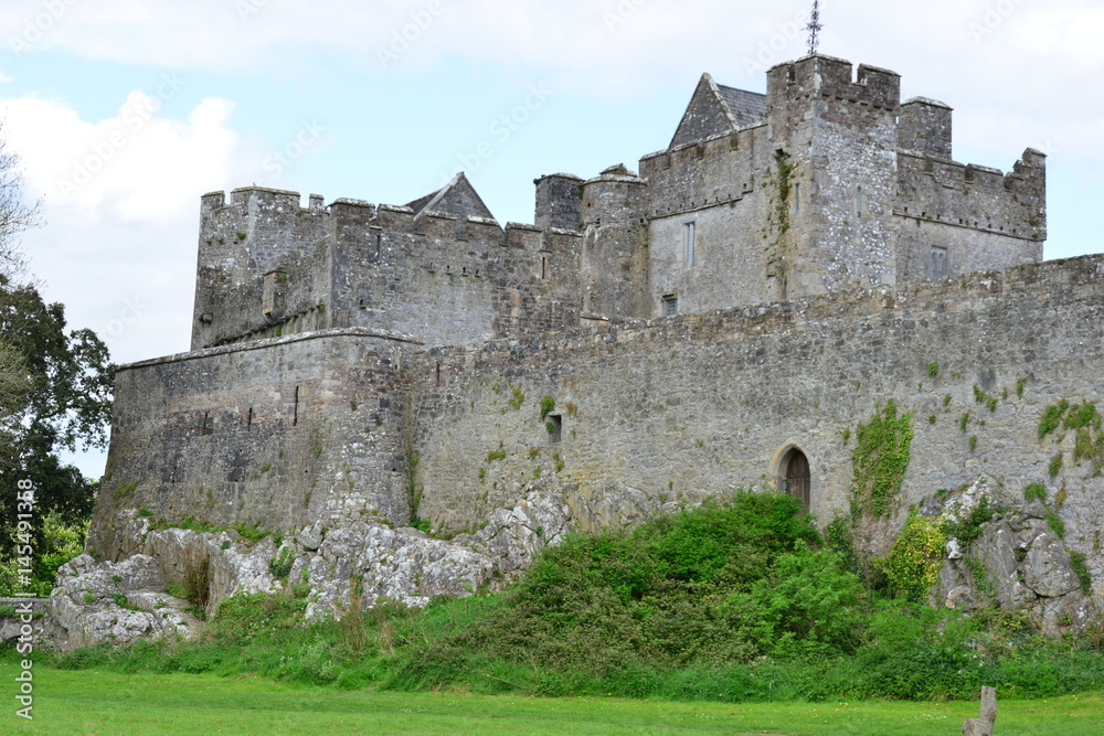 Cahir castle from the parkland at the rear of the castle.