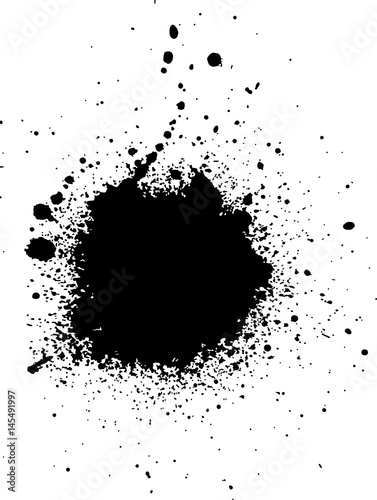 Ink stain. Black Paint Spot .