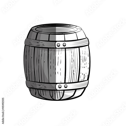 Wine wooden barrel icon vector illustration graphic design