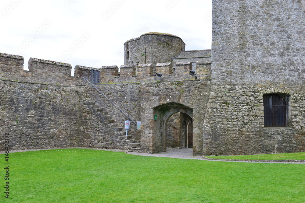 An inner courtyard at Cahir castle in Ireland