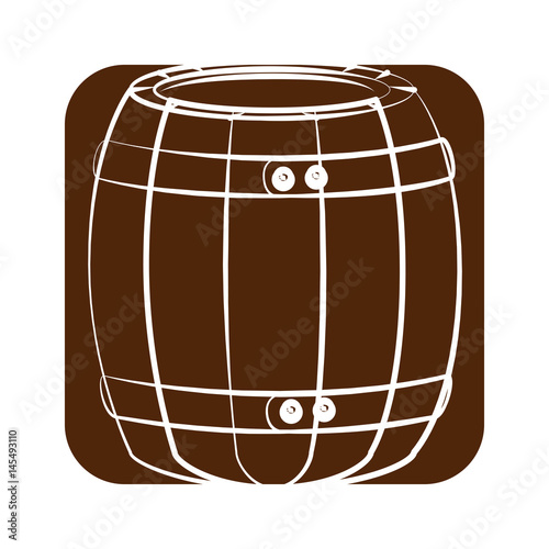 Wine wooden barrel icon vector illustration graphic design