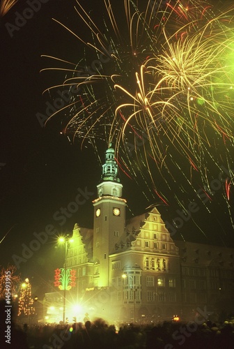 Canvas Print Sylwester w Olsztynie przed Ratuszem