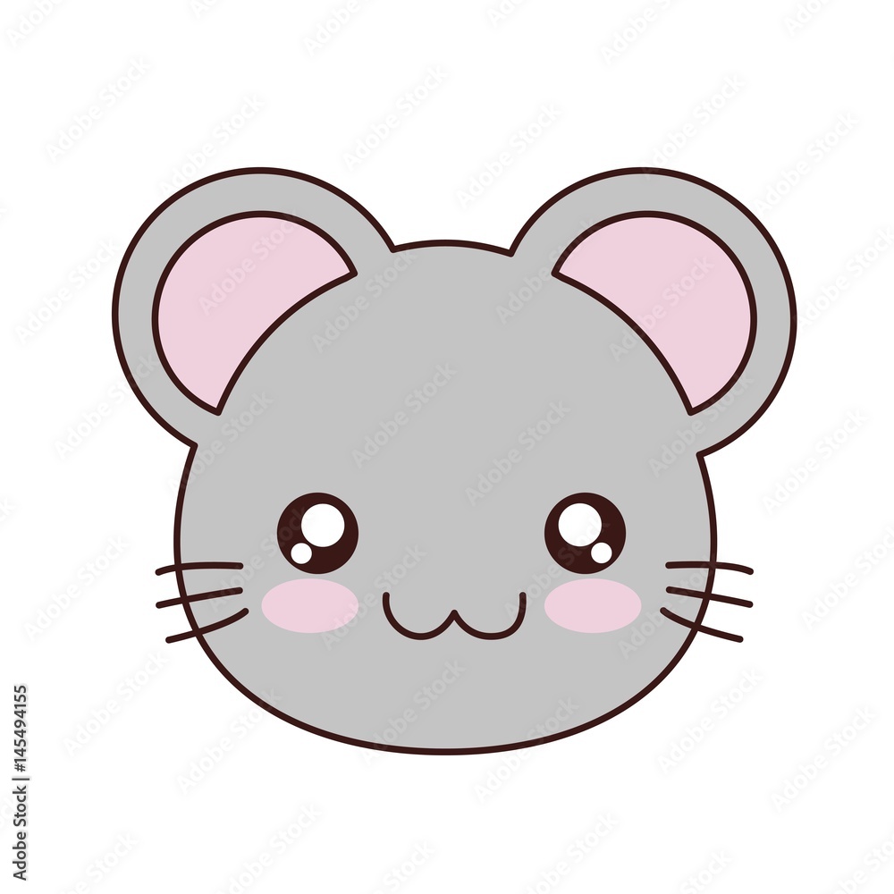 kawaii mouse animal icon over white background. colorful design. vector illustration kawaii mouse animal icon over white background. colorful design. vector illustration