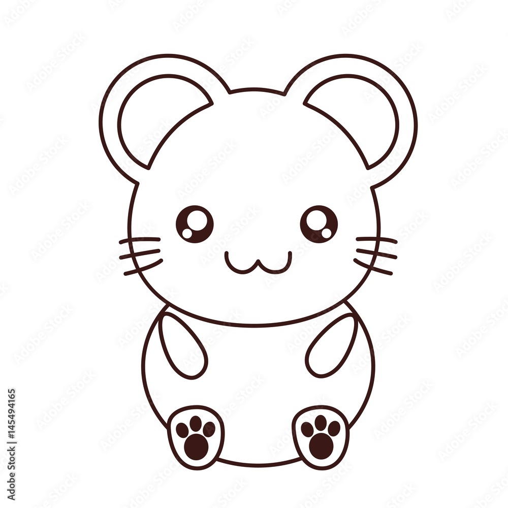 kawaii mouse animal icon over white background. vector illustration kawaii mouse animal icon over white background. vector illustration