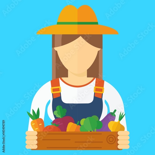 farmer woman with vegetables