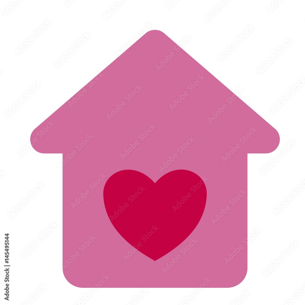 house with heart icon over white background. colorful design. vector illustration
