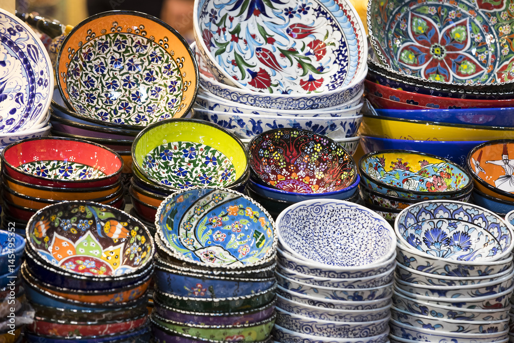 Fototapeta premium Traditional Turkish decorative ceramics for interior decoration 