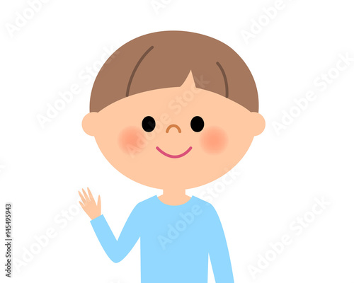 男の子 　手をあげる