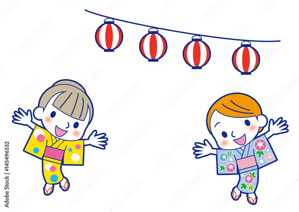 祭り　浴衣の大和撫子