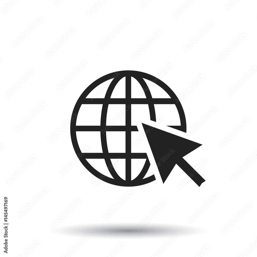 Go to web icon. Internet flat vector illustration for website on white background. Go to web icon. Internet flat vector illustration for website on white background.