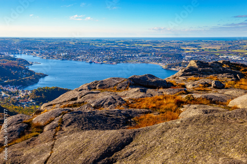 View from the top Dalsnuten in Stavanger, Norway. photo