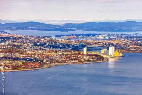 View from the top Dalsnuten in Stavanger, Norway.