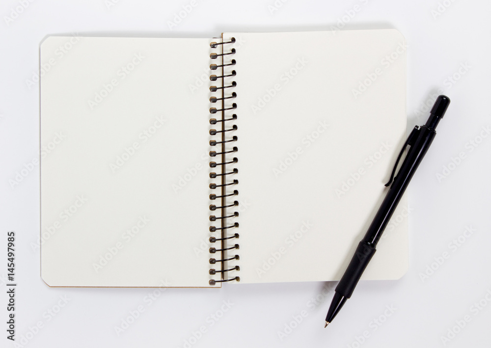 notebook with pen isolated on white notebook with pen isolated on white