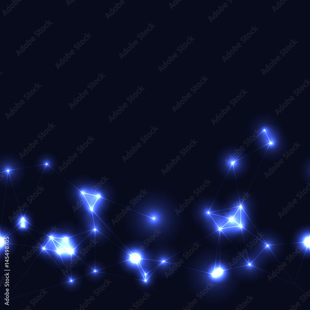 dark template with several conneted points in blue color dark template with several conneted points in blue color