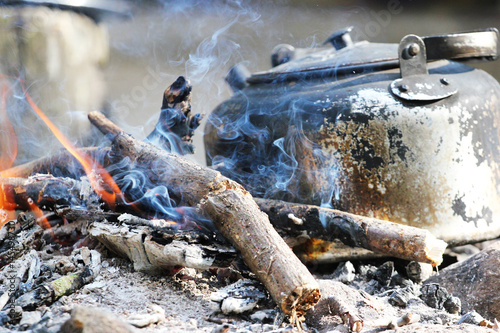 kettle on a fire