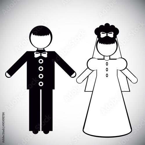 Silhouettes of The bride and groom