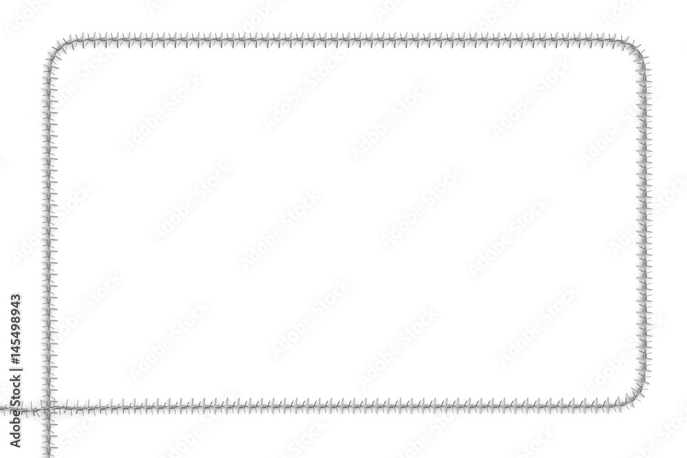 Frame from barbed wire, 3D rendering Frame from barbed wire, 3D rendering