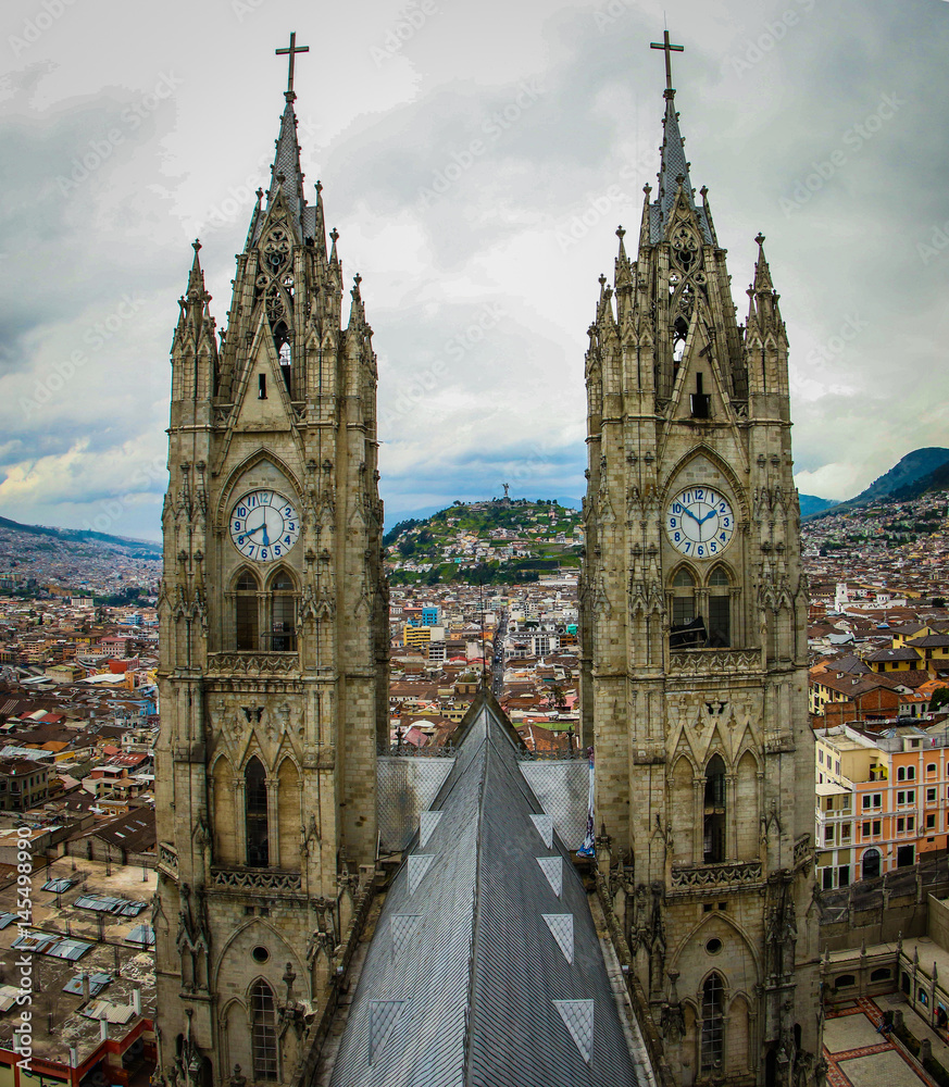 Obraz premium The main Cathedral in town of Quito, Ecuador