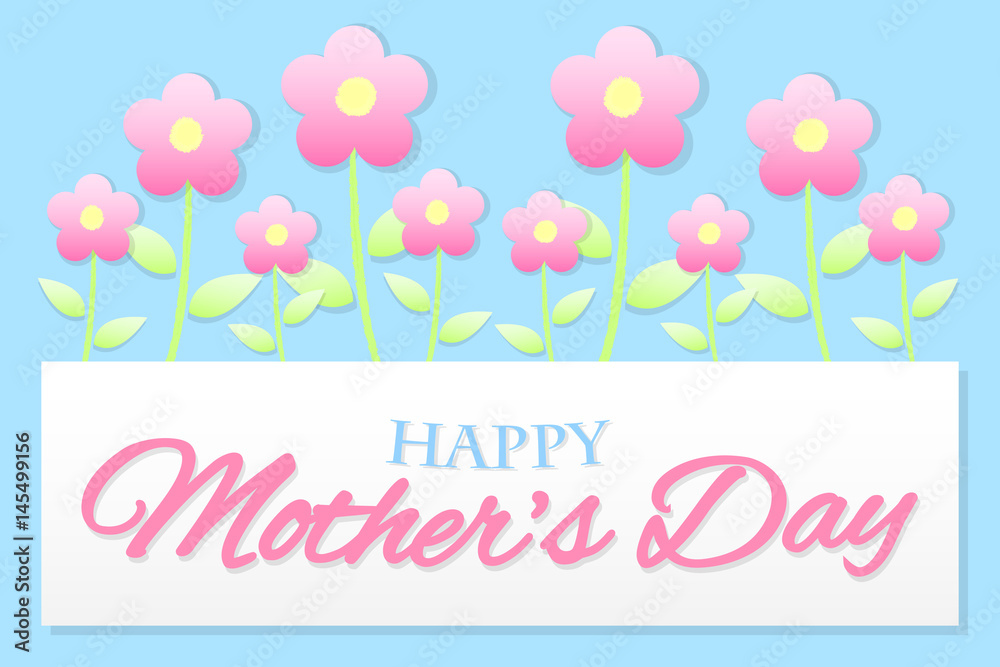 Happy Mother's Day card with flowers. Vector. Happy Mother's Day card with flowers. Vector.