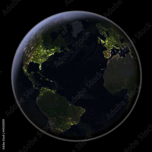 Northern Hemisphere from space at night