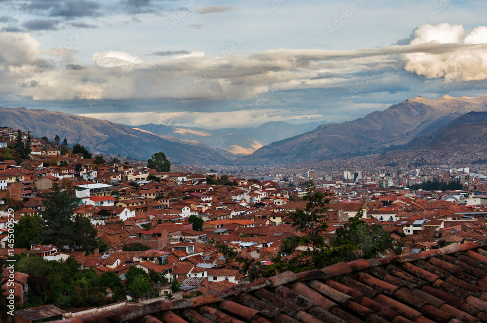 Panoramic view of the city of Cusco.