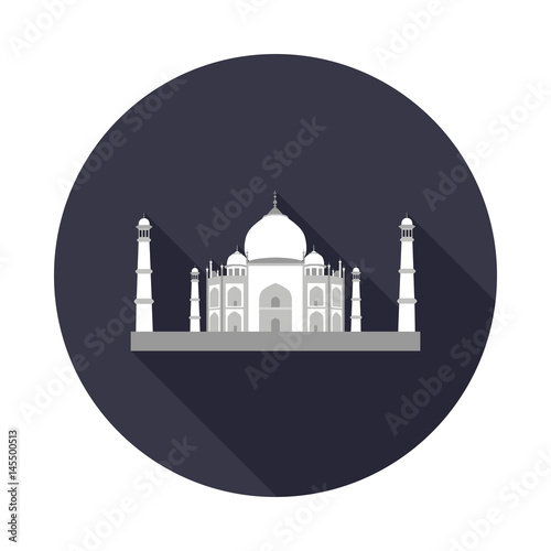 Taj Mahal flat icon. vector illustration