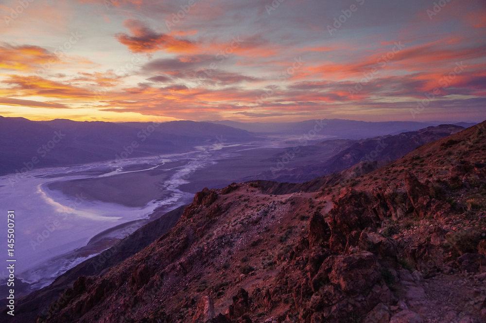 Sunset at Dante's View in Death Valley National Park, California