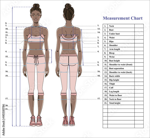 Woman Female Body Measurement Proportions for Clothing Design and Sewing  Chart for Fashion Vector Illustration Stock Vector - Illustration of  fitness, diet: 158799960