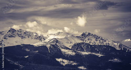 Cloudy panorama of Tatra Mountains