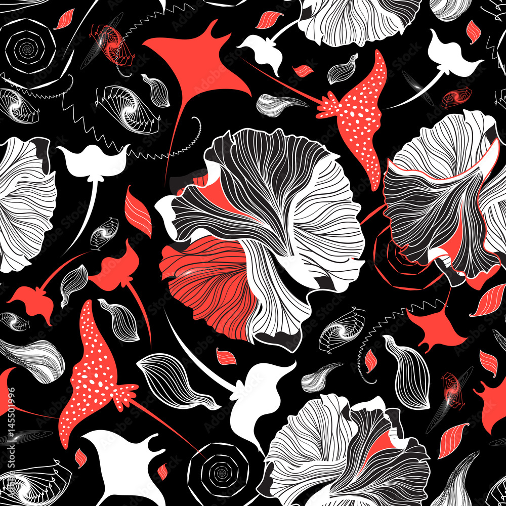 Naklejka premium Vector seamless abstract pattern with rays