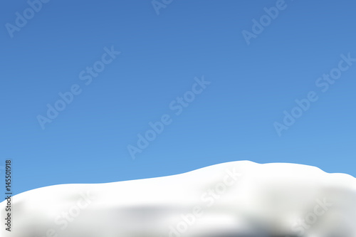snow and blue sky