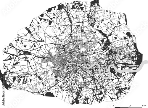 Canvas Print map of the city of London, Great Britain
