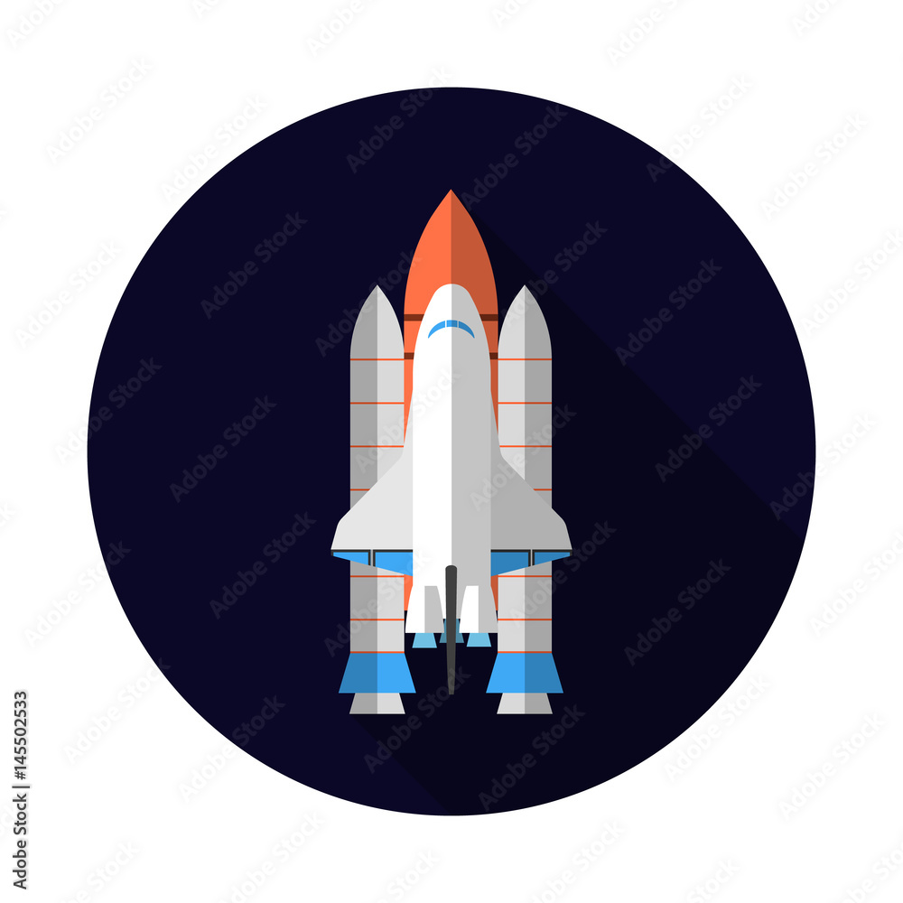 Space Shuttle, Flat design, vector illustration. Space Shuttle, Flat design, vector illustration.